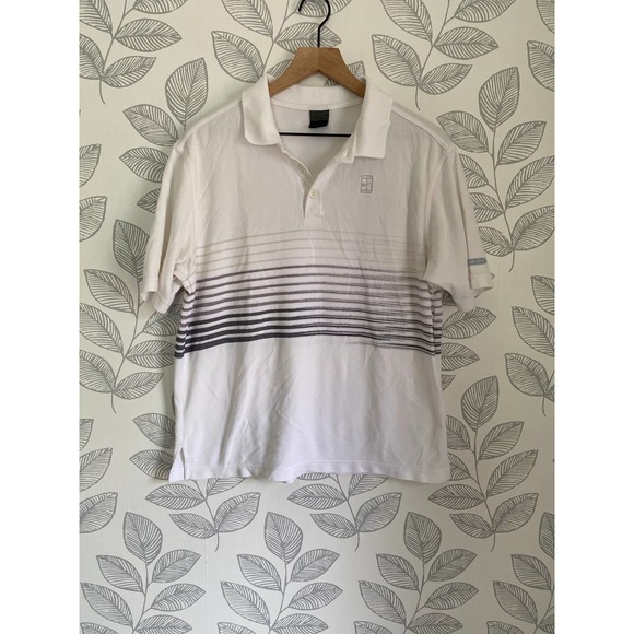 Nike Tennis Dri Fit Striped Polo, Size M - Picture 1 of 3